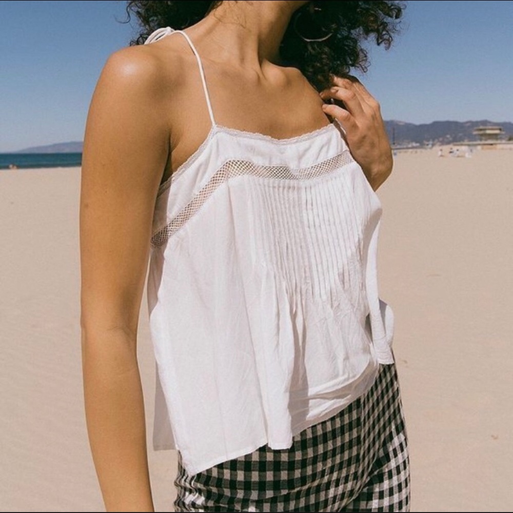 Urban Outfitter Cropped Swing Cami in White